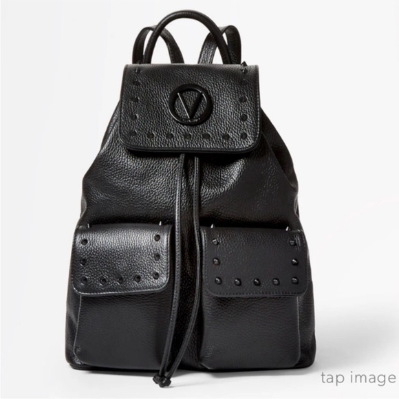 VALENTINO SIMEON PRECIOSA BACKPACK-BLACK LEATHER - Picture 1 of 15